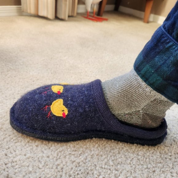 NIB Haflinger Gallina wool slippers 38 hen with chicks - Picture 12 of 13